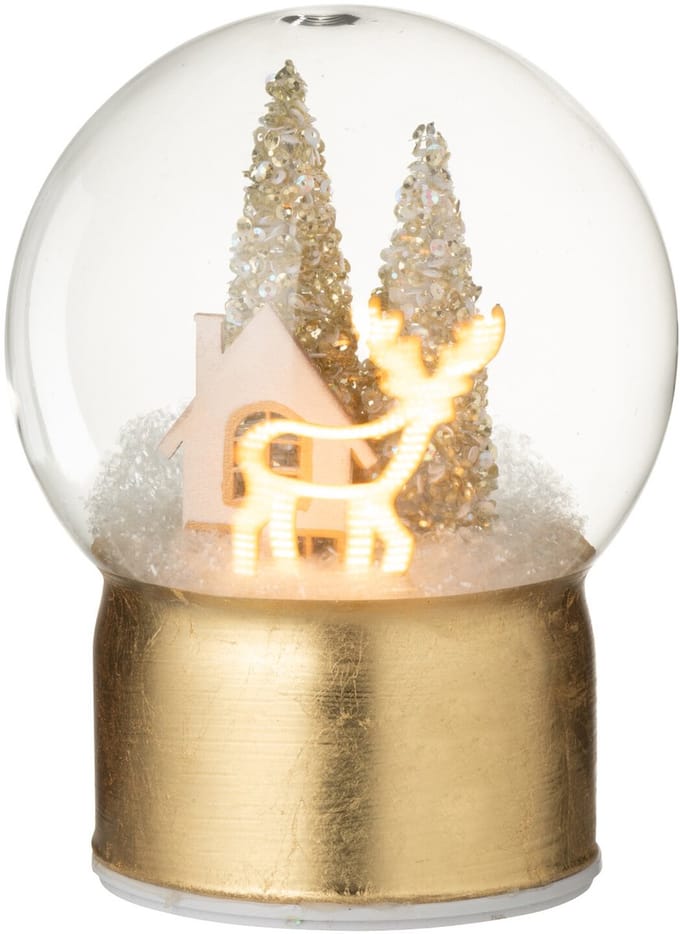 J-Line waterbal Rendier - glas - goud/wit - small