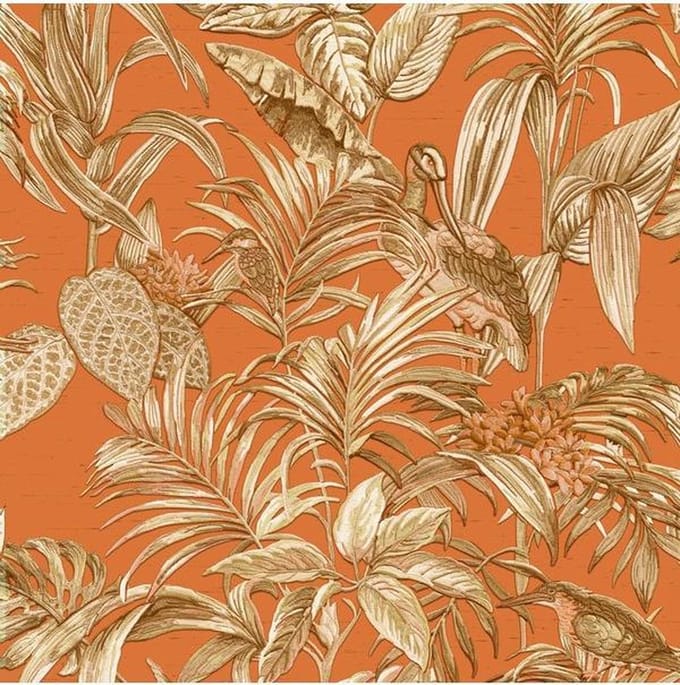 Wallstitch bird of paradise orange DE120019