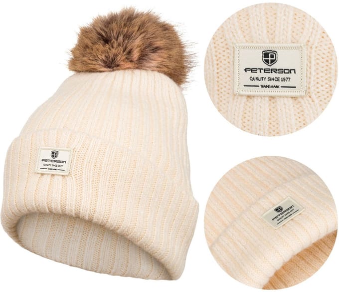 Peterson - Warme Dames Wintermuts - Bont Pompon - Angora en Acryl