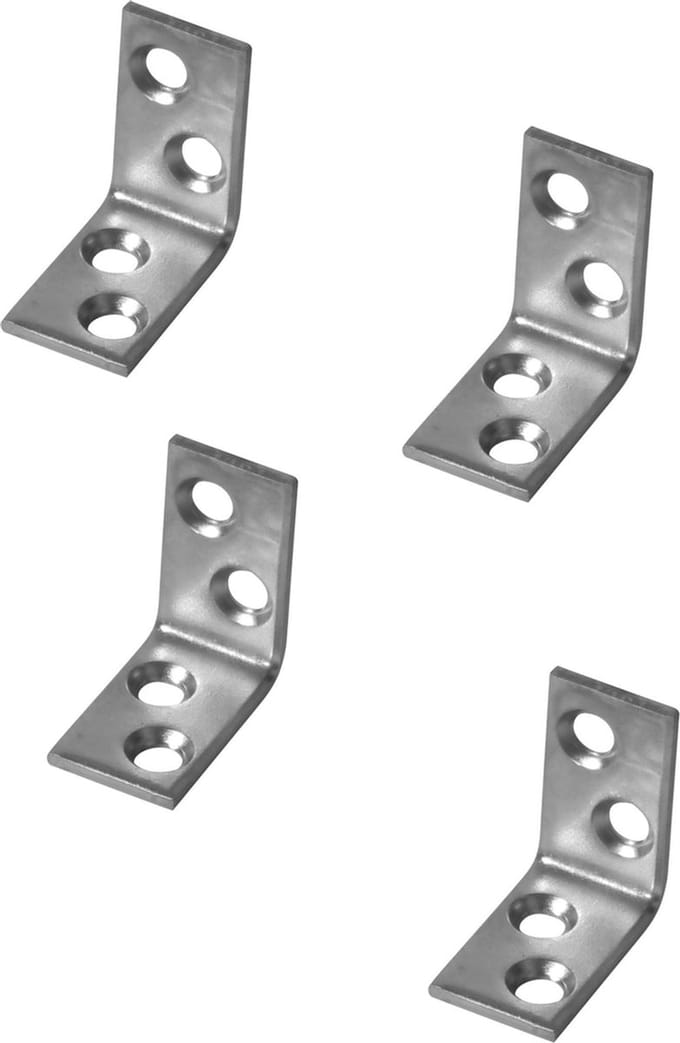TQ4U stoelhoek | 25 x 25 x 15 mm | RVS | 4 stuks