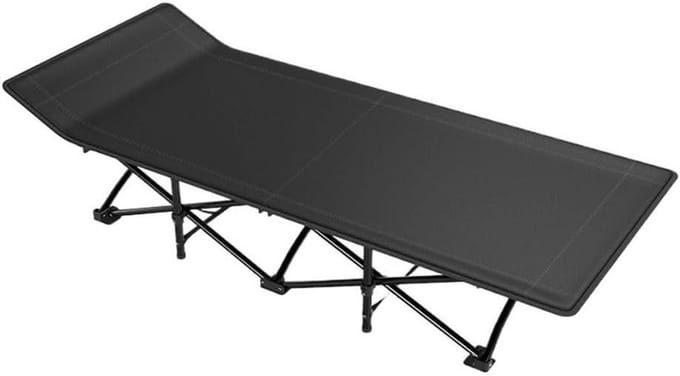 Opklapbed - Buitelbed - Kantoorrust - Snel uitklapbaar - Medium - Zwart