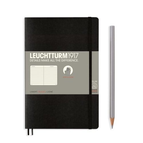 Leuchtturm Notitieboek B6+ Softcover Black Gelinieerd - Notebook - 4004117538544