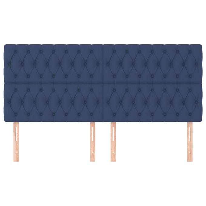 vidaXL - Hoofdbord - blauw - 180x7x118/128 - cm - stof