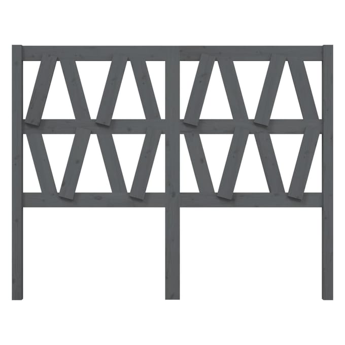 vidaXL - Hoofdbord - 126x4x100 - cm - massief - grenenhout - grijs