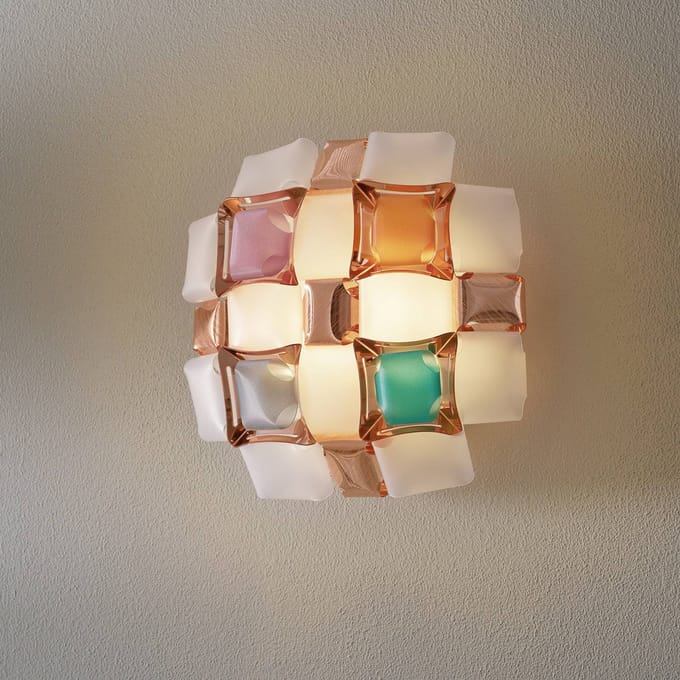 Slamp Mida wandlamp, 32x32 cm bont/wit