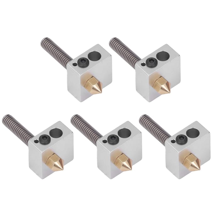 5 Set 3D Printer Hotend Messing Nozzle Keelbuis Verwarmingsblok Extruder Onderdelen voor Anet A8 A2 white