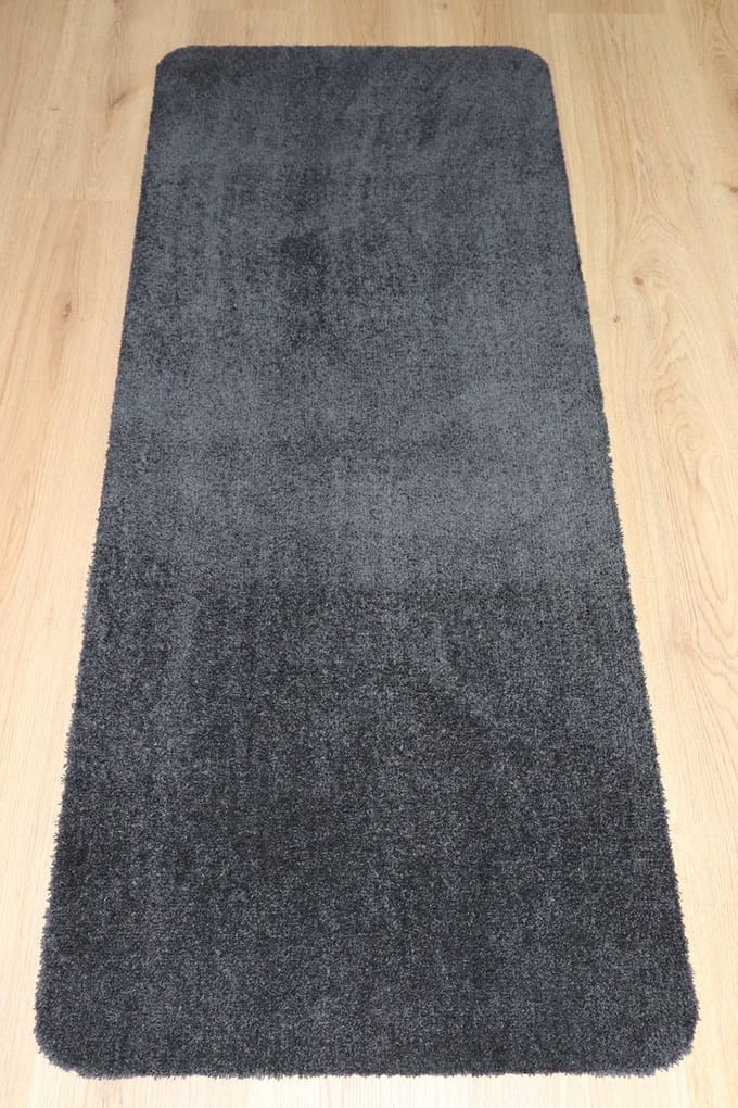 PRIMA - Soft - Badmat - Wastafelmat - loper - zwart - antraciet - 60x150cm - antislip