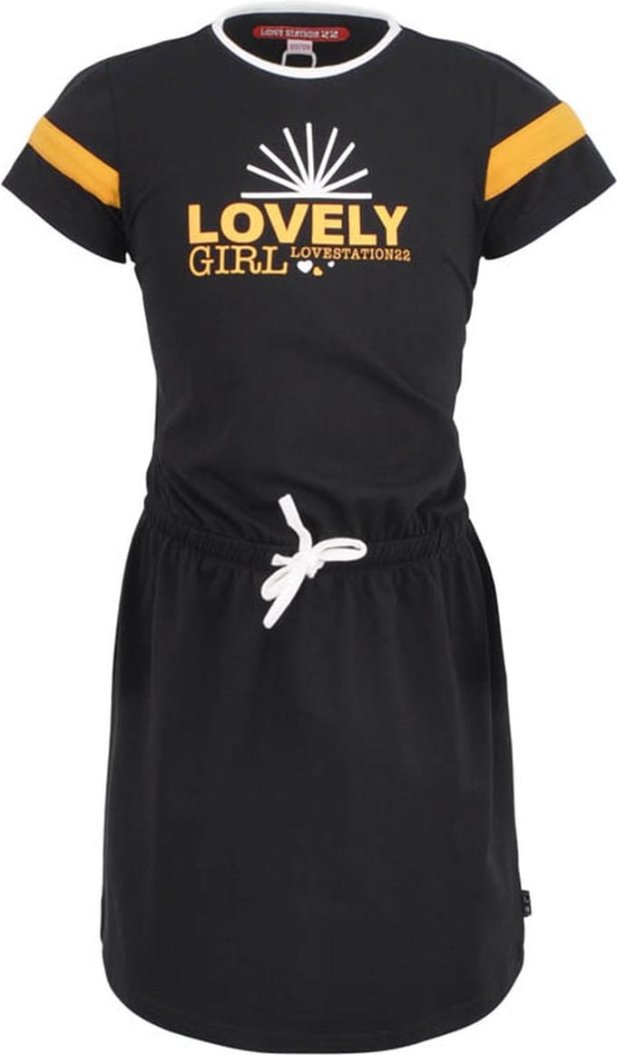 Love Station meisjes korte mouwen jurk Eefje Black