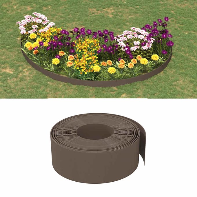 vidaXL - Tuinranden - 3 - st - 10 - m - 20 - cm - polyetheen - bruin