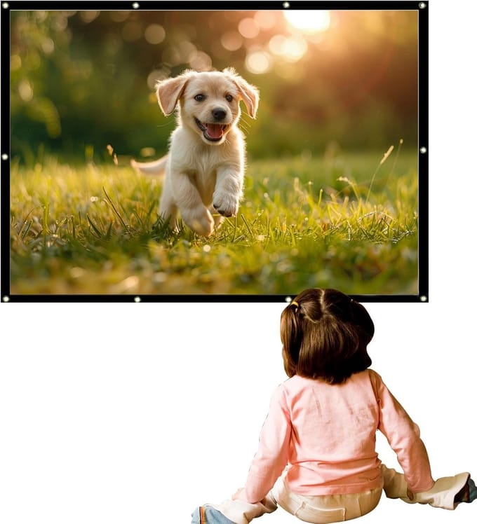 Projector Scherm - Buiten Projectie - Film Avond - Weerbestendig Polyester - 50cm Breed - Grijs