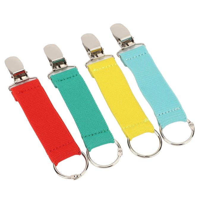 4 stuks Hoedclip 4 Kleuren Ingelegd Kunststof Sluiting Elastisch Polyester Roestvrij Staal Draagbare Hoedclip red