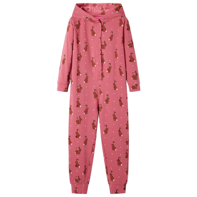 vidaXL - Kinderonesie - met - capuchon - 92 - oudroze