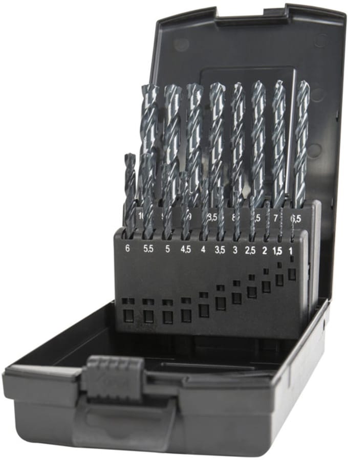 STIER spiraalboorset HSS-G DIN 338 RN type W-punt, 19-delig (1-10 mm)