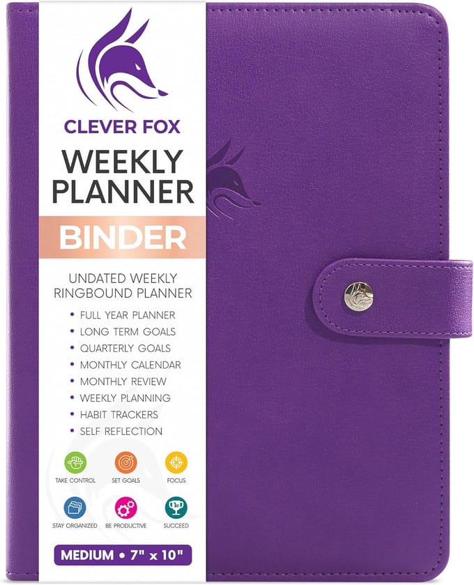 Onafgewerkte Weekplanner Binder voor Tijdmanagement en Taakplanning - Inclusief To Do Lijsten en Habit Tracker