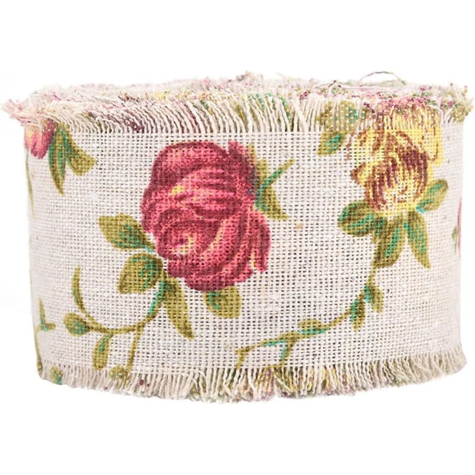 DIY bedrukt rozenbloem jute lint jute riem riem bruiloft doek decoratie 10m