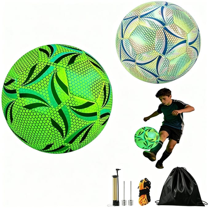 VHV - Lichtgevende Voetbal - Maat 5 Reflecterende Bal - PU Trainingsbal voor Avondspel