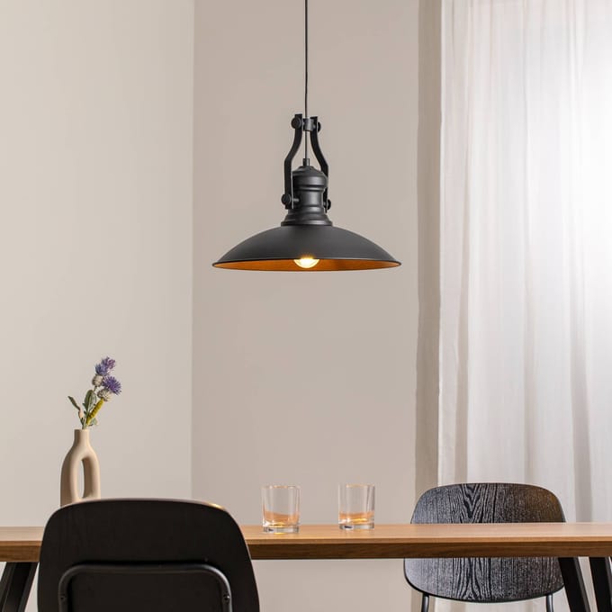 ROYALTECH Fimda hanglamp, zwart, Ø 41 cm, metaal, E27