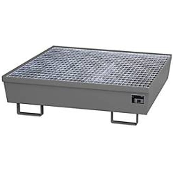 BAUER AM-4/A opvangbak, met rooster, staal, 245 l, B 1200 x D 1200 x H 335 mm, grijs