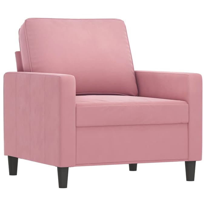 vidaXL - 3-delige - Loungeset - met - kussens - fluweel - roze