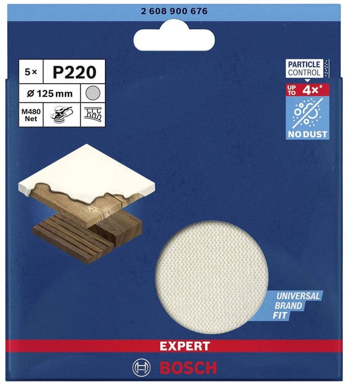 Bosch 5x Expert M480 schuurnet voor vlakschuurmachine 125 mm G 22...