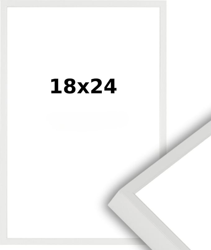 Aluminium Wissellijst 18 x 24 Wit - Ontspiegeld Glas - Professional