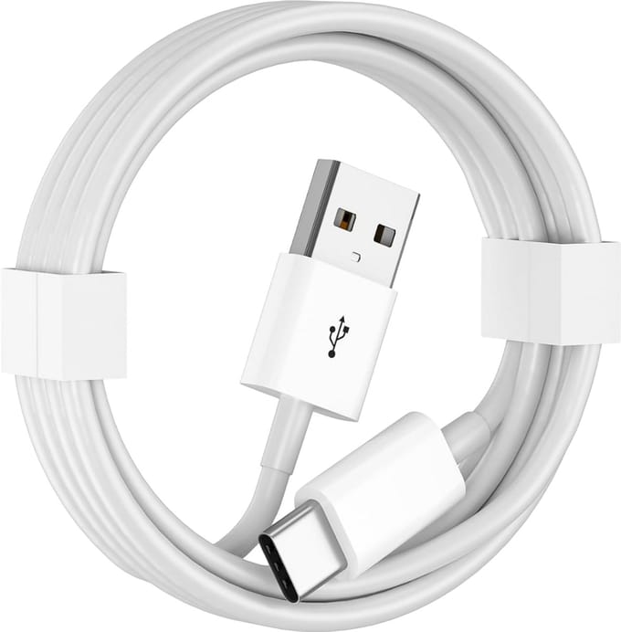 USB A naar USB C Kabel - 2 Meter Oplaadkabel 1x - Wit