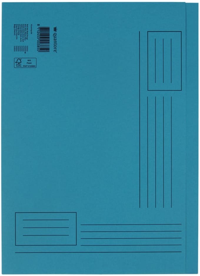 Vouwmap quantore a4 ongelijke zijde 250gr blauw | 10 stuks