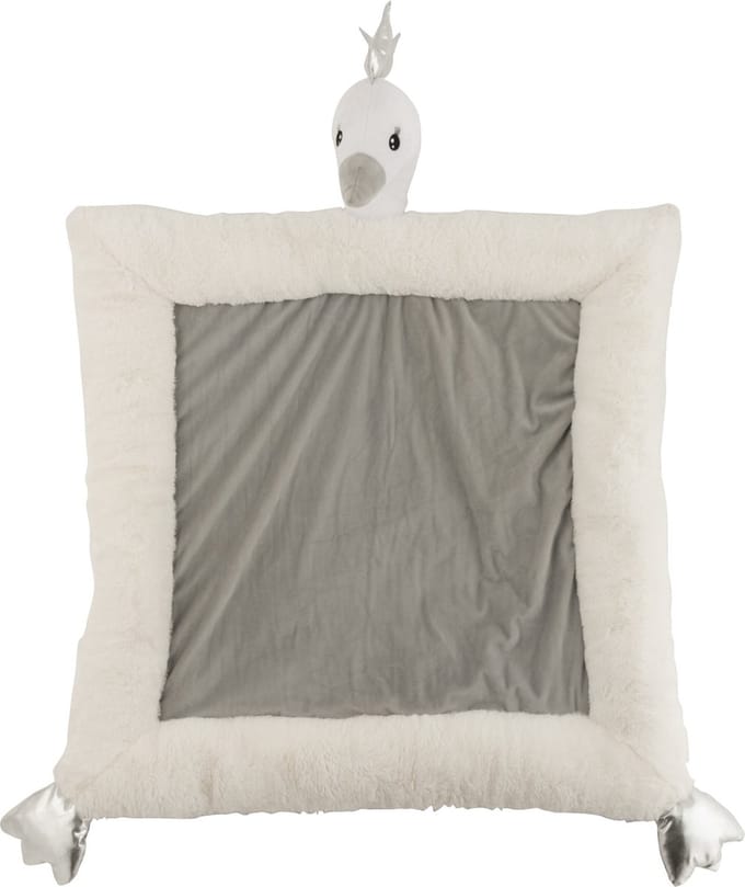 J-Line speelmat Zwaan - polyester - wit/grijs/zilver