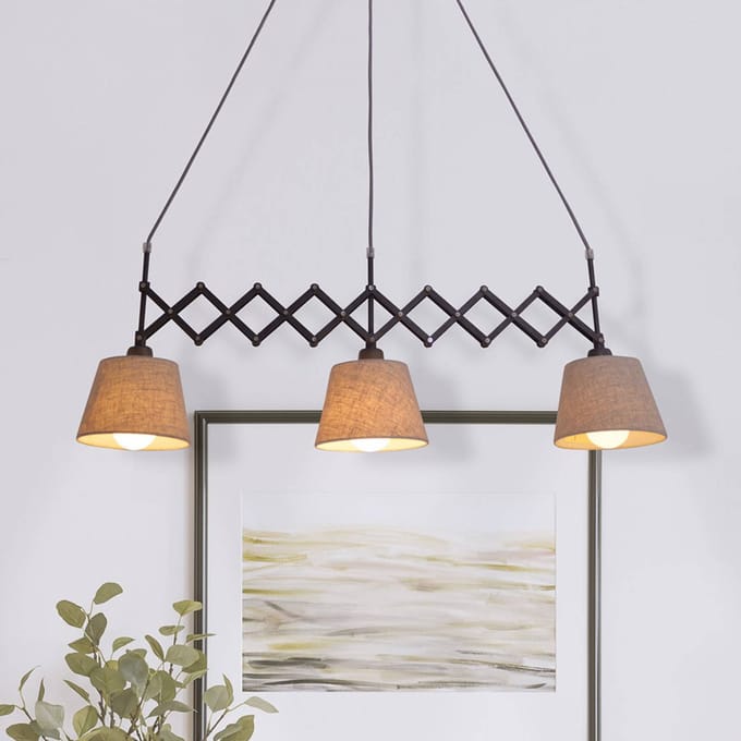 Hanglamp verstelbaar "Adrienne" uitrekbaar tot 100 cm Metaal 3 lampen
