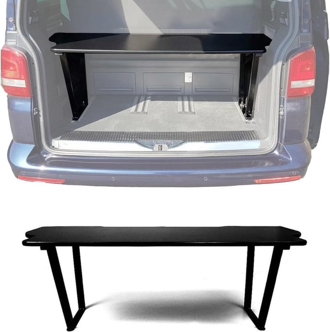 Opvouwbaar Multiflexboard bed voor VW T5 T6 Multivan 2003-2021 | 10cm matras, waterdicht, legplank