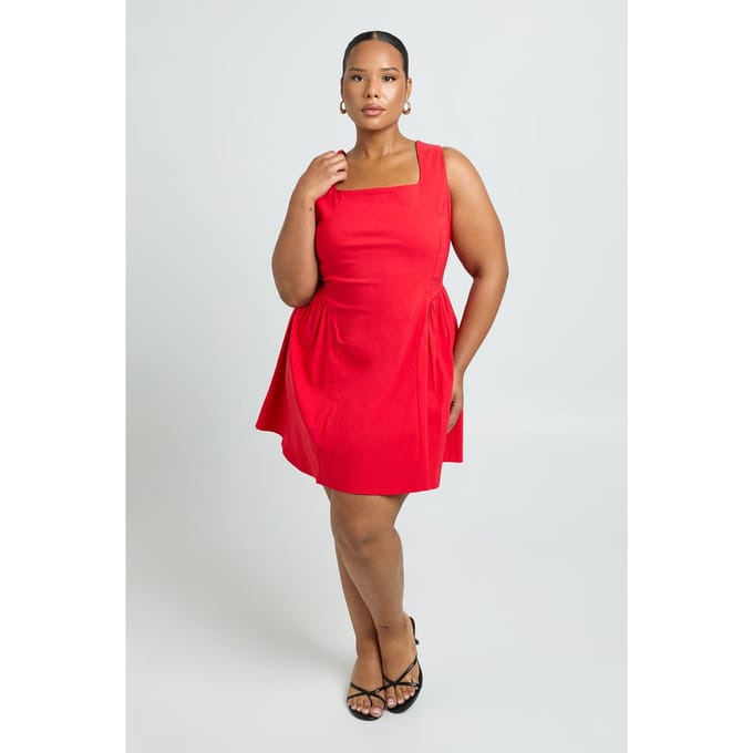 boohoo Dames Plus Bengaline Skater met brede band | Maat: 16
