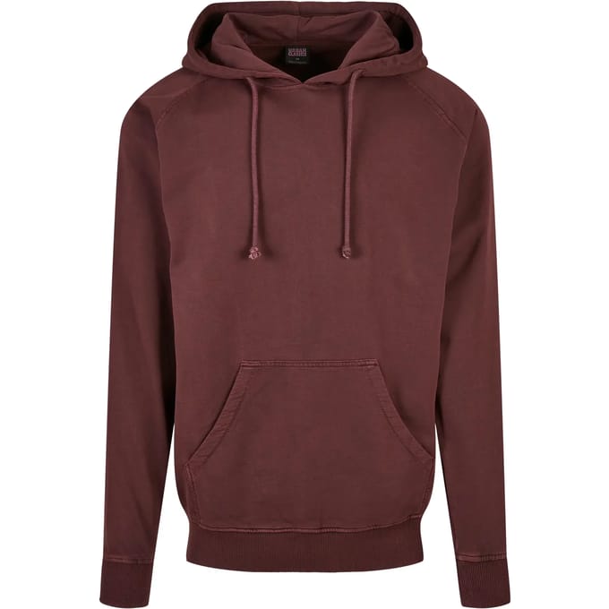 Urban Classics - Overdyed Hoodie/trui - S - Bordeaux rood