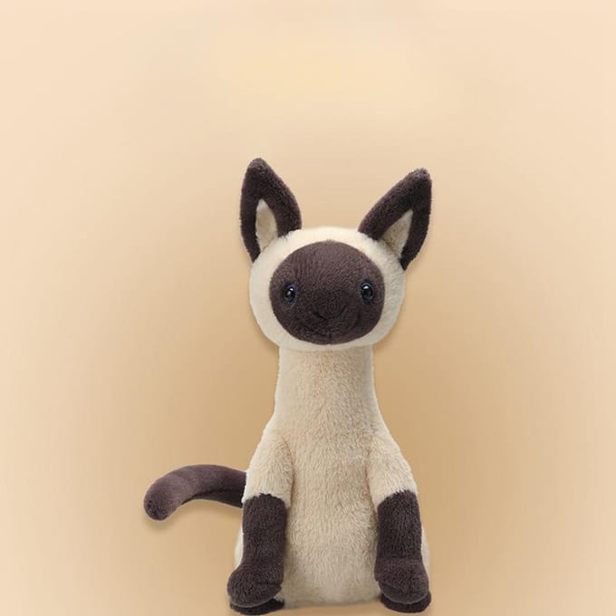 Zacht Knuffeldier Troostpop Verjaardagscadeau Kattenpop 20cm black