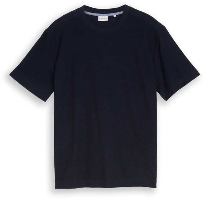 Tom Tailor - T-shirt met ottoman-structuur - Maat S - sky captain blue