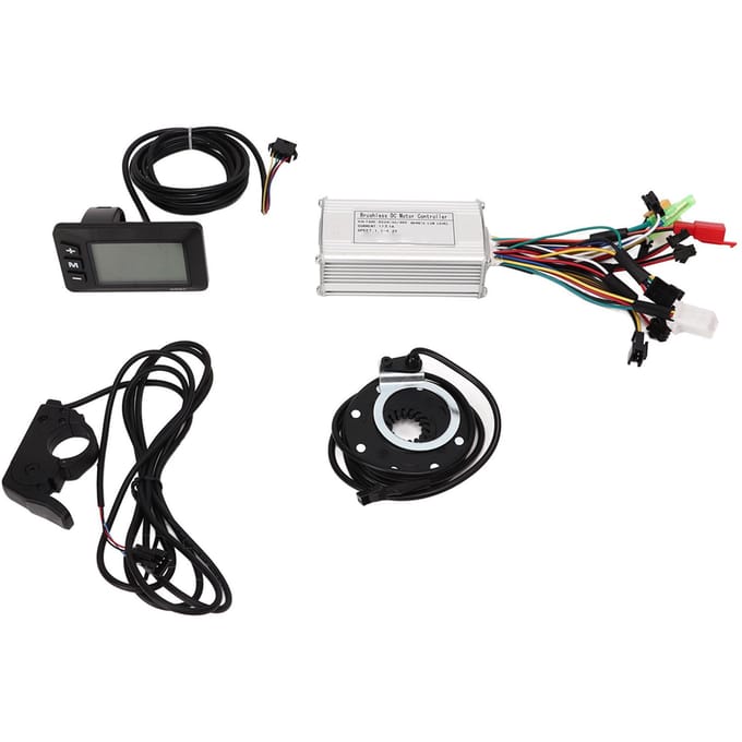 Elektrische Fiets Motor Controller Kit LCD Meter Duimgashendel PAS Set voor Borstelloze Motor 24V 36V 48V white
