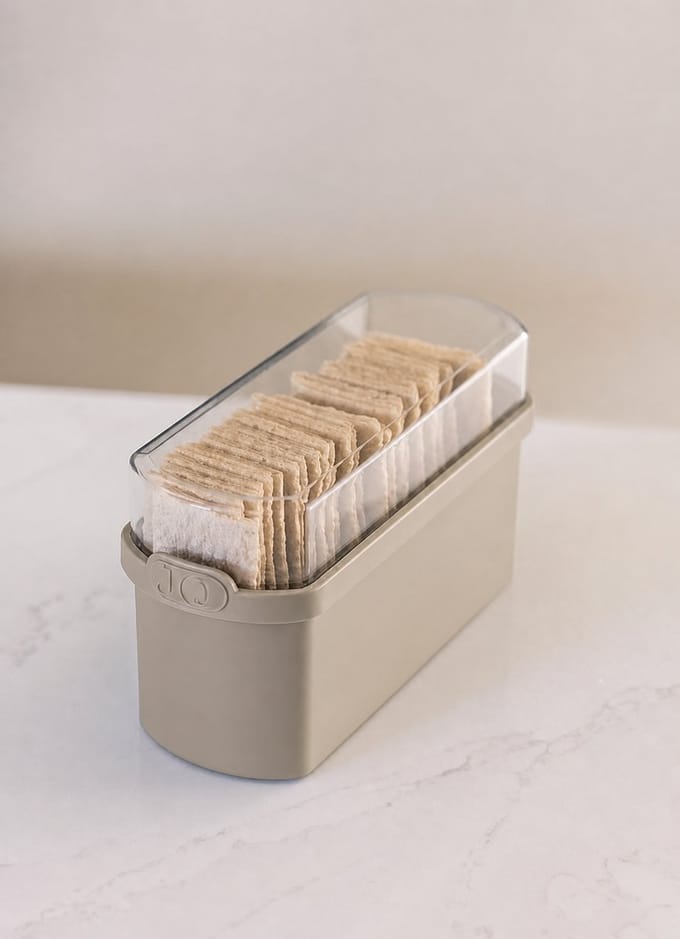 JQ Liv Cracker Bewaardoos Beige/Taupe - 100% luchtdicht - Altijd verse crackers! - Knackebrod