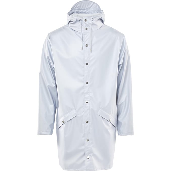 Rains - Maat XS/S Long Jacket Unisex - Metallic Ice Grey