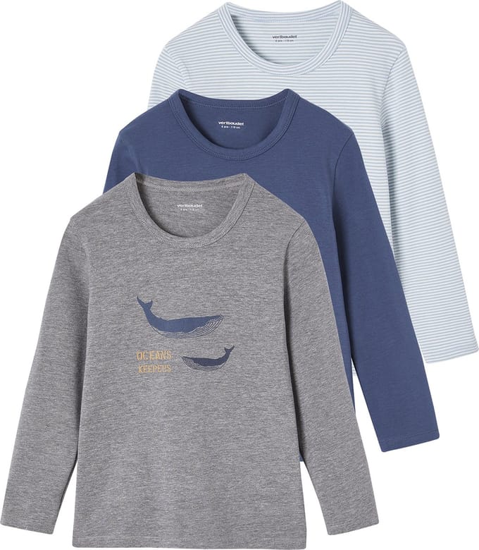 Vertbaudet Set van " shirts "Walvis" voor jongens met lange mouwen