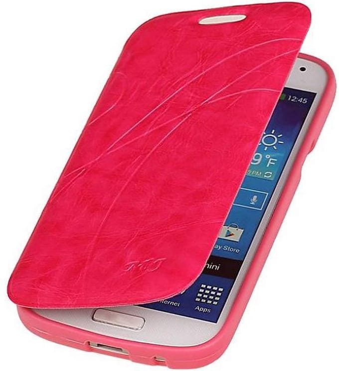 Easy Booktype hoesje Geschikt voor Samsung Galaxy S4 mini i9190 Roze