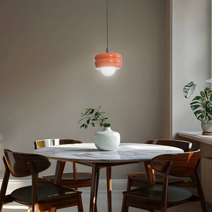 Argon Hanglamp Tina, terracotta/opaal, glas, Ø 19 cm