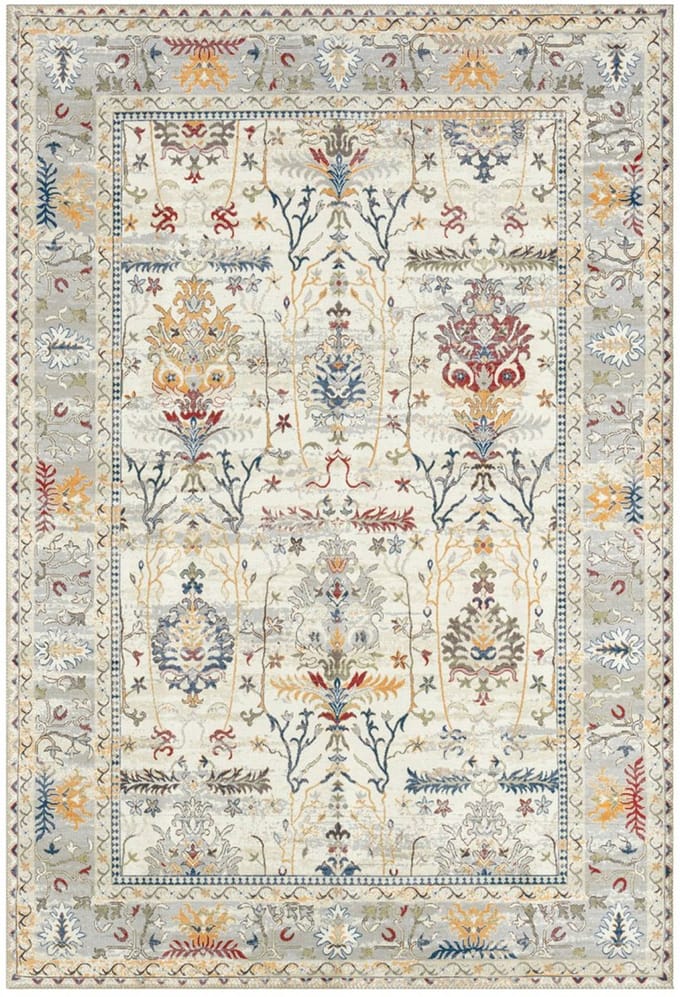 sweeek - Vloerkleed met oosters / perzisch patroon in blauw, geel, rood, wit - cavy