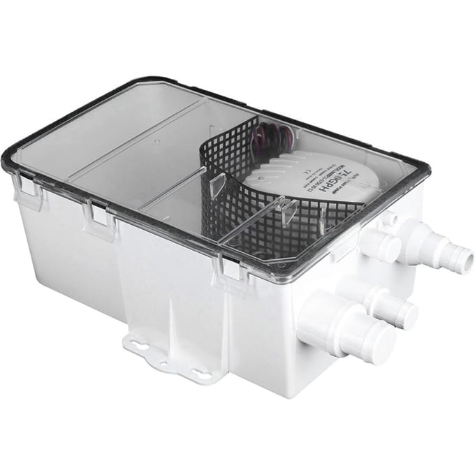 Système de pompe de puisard de douche, cale de bateau RV 12V 750GPH, boîte de vidange multi-ports Marine gray
