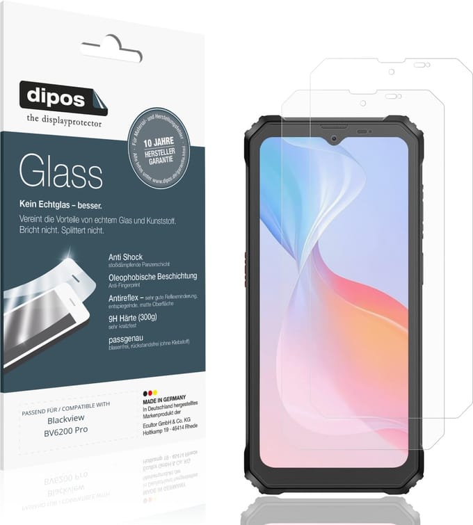 dipos – 2x Matte Pantserfolie geschikt voor Blackview BV6200 Pro | 9H Screenprotector