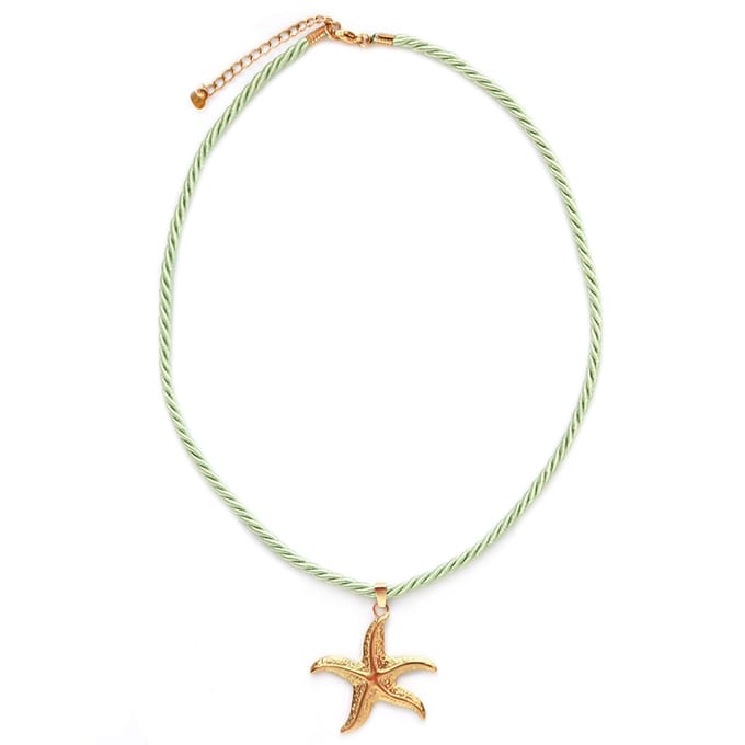 Statement ketting met zeester groen