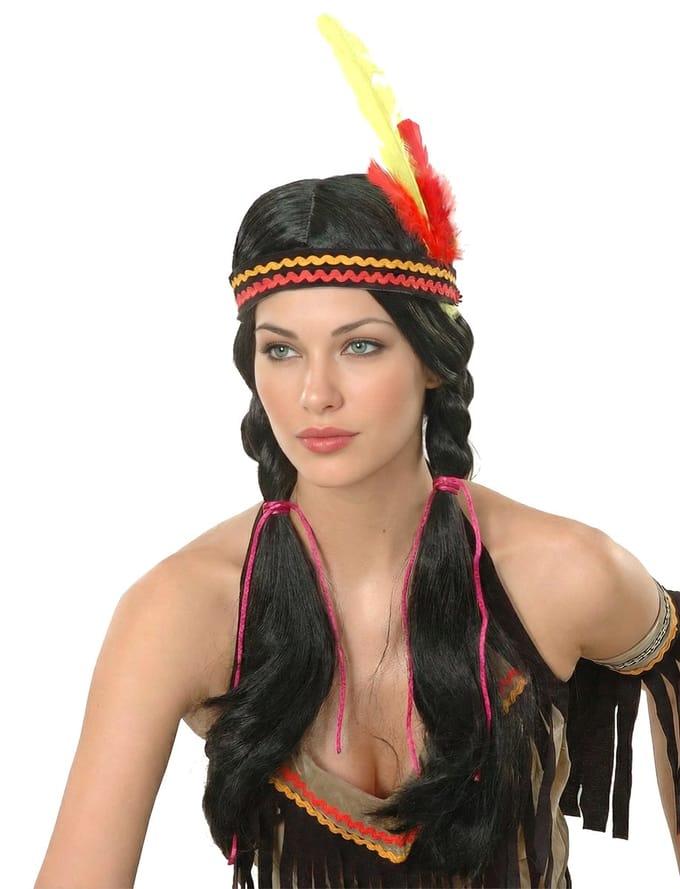 Vegaoo - Indiaanse pruik voor dames - Zwart - One Size