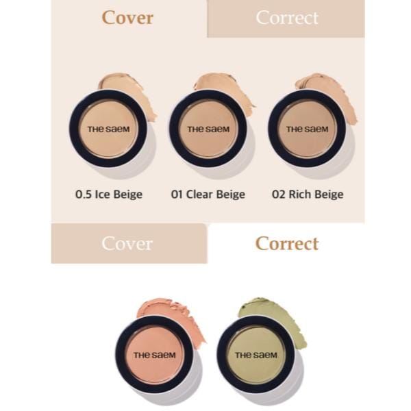 The Saem, Cover Perfection, Pot Concealer, 01 Clear Beige, 0.14 oz black