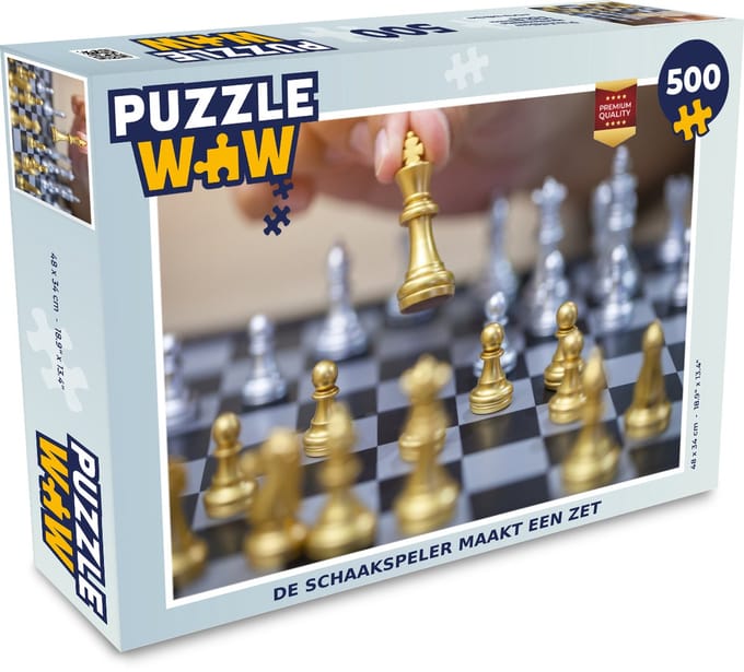 Puzzel De schaakspeler maakt een zet - Legpuzzel - Puzzel 500 stukjes