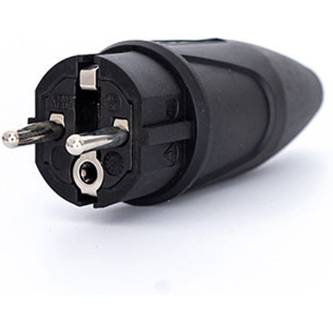 Stekker 16A Rubber Solid IP44 Zwart - PWS16R [2 stuks]