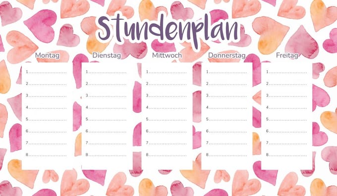 Wallvy Serie - Magnetisch Lesrooster - 30x17,5CM - Roze en Oranje Hartjes