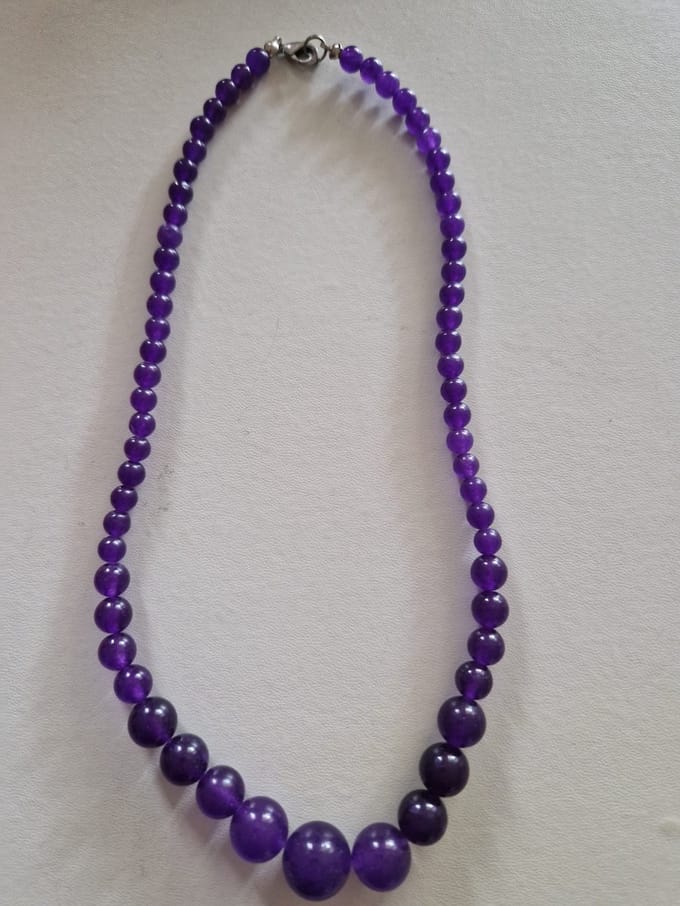 Gemstones-natural natuurstenen ketting amethist 44 cm